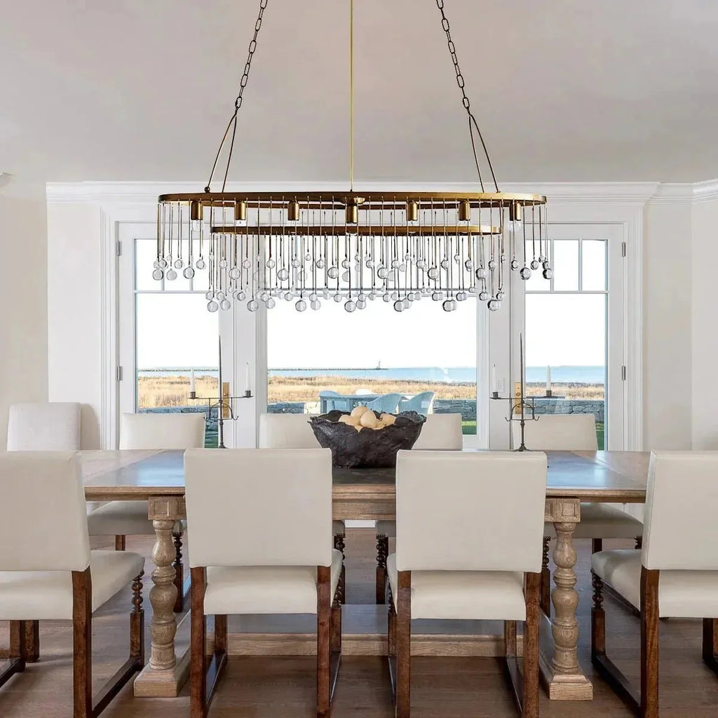 Aubrey 7 Light Oval Chandelier in black - modern dining room lighting
