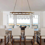 Aubrey 7 Light Oval Chandelier in black - modern dining room lighting