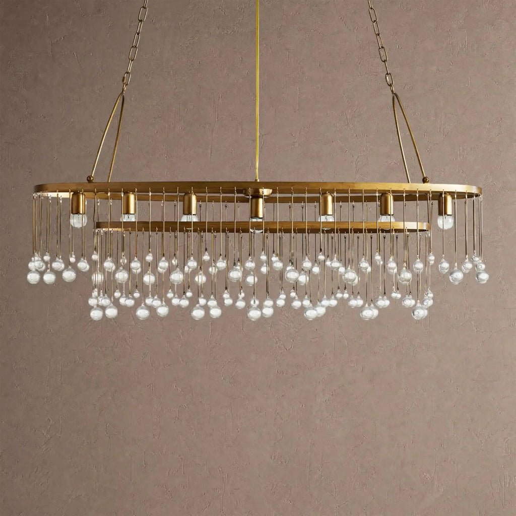 Aubrey 7 Light Oval Chandelier - BrassBlushlighting