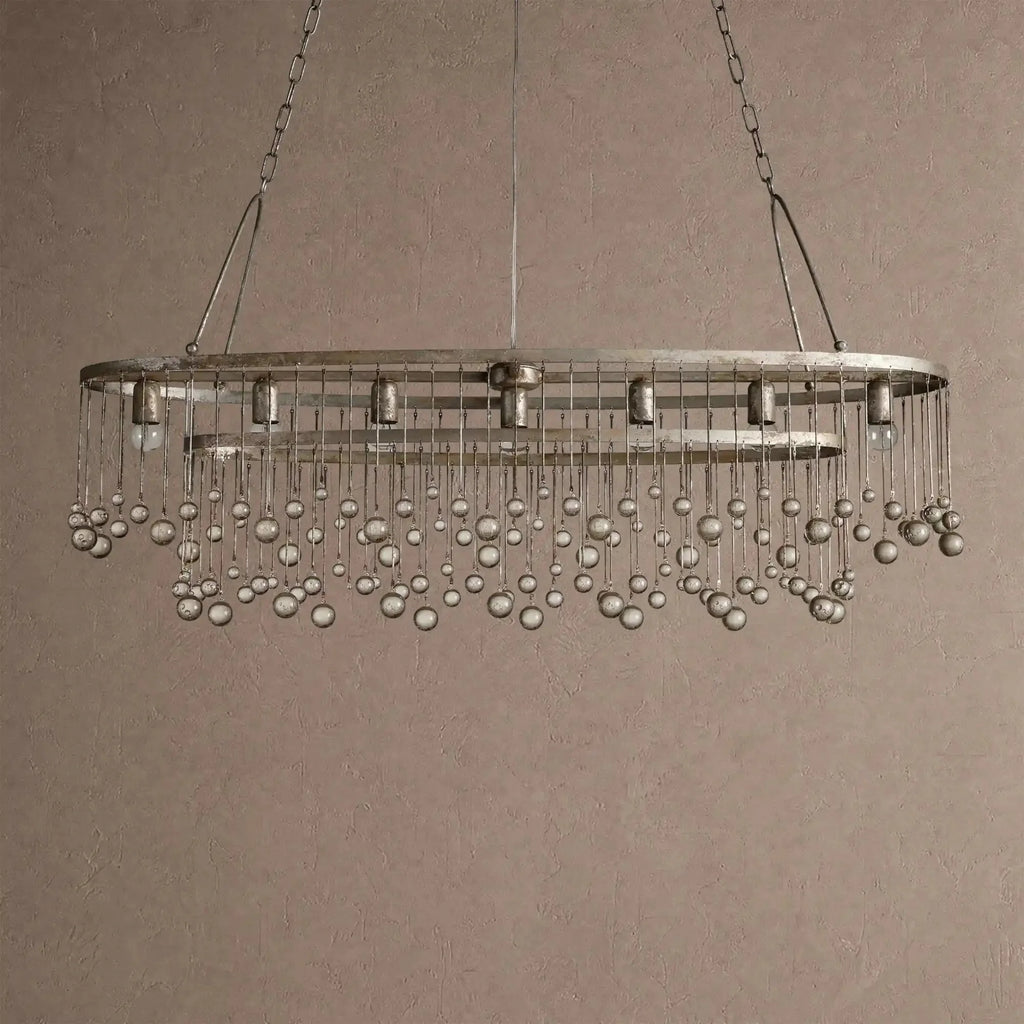 Aubrey 7 Light Oval Chandelier - BlackBlushlighting