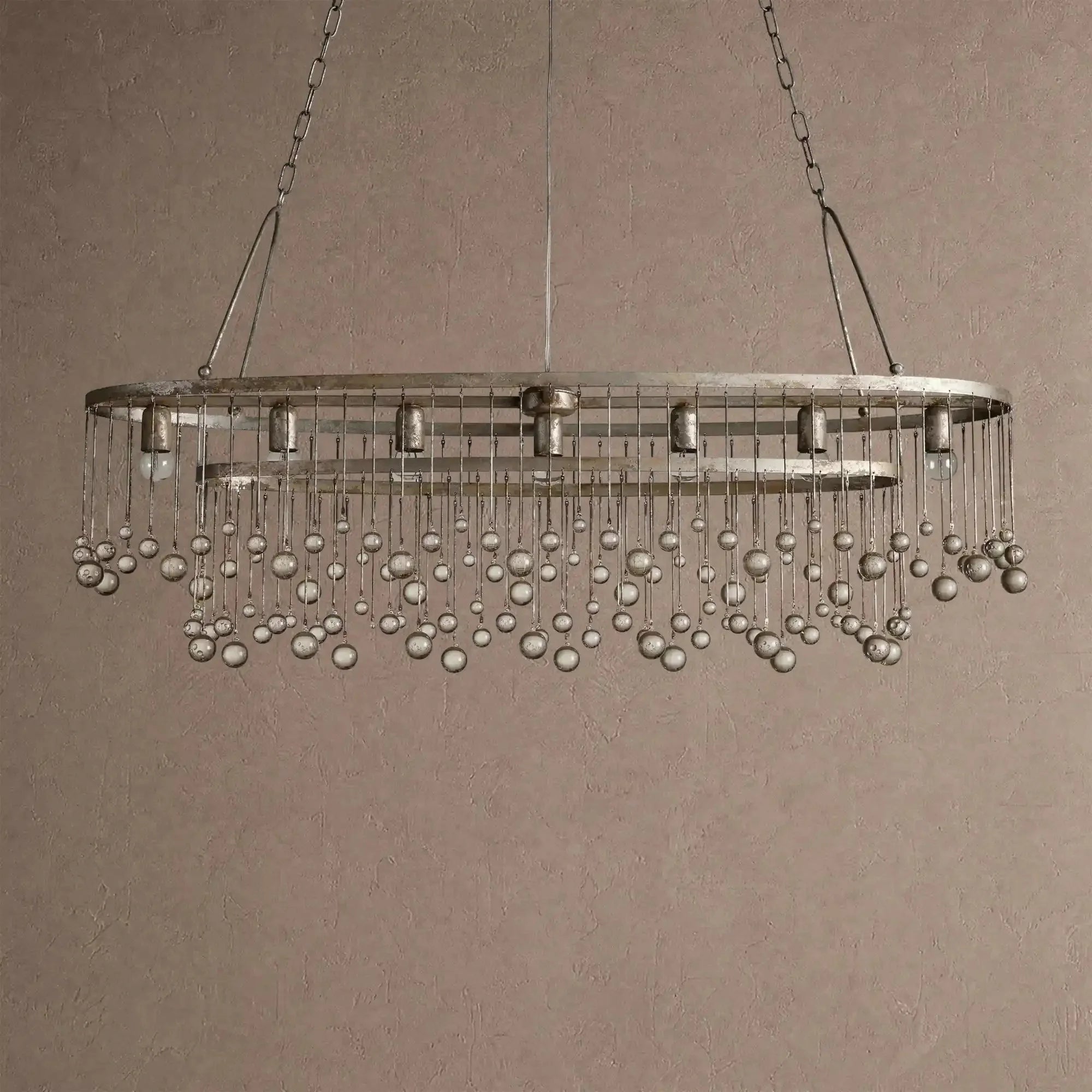Aubrey 7 Light Oval Chandelier - BlackBlushlighting
