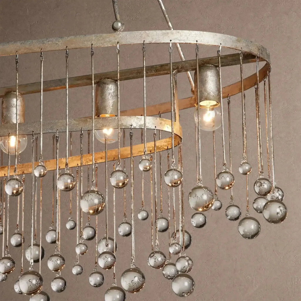 Aubrey 7 Light Oval Chandelier - BlackBlushlighting