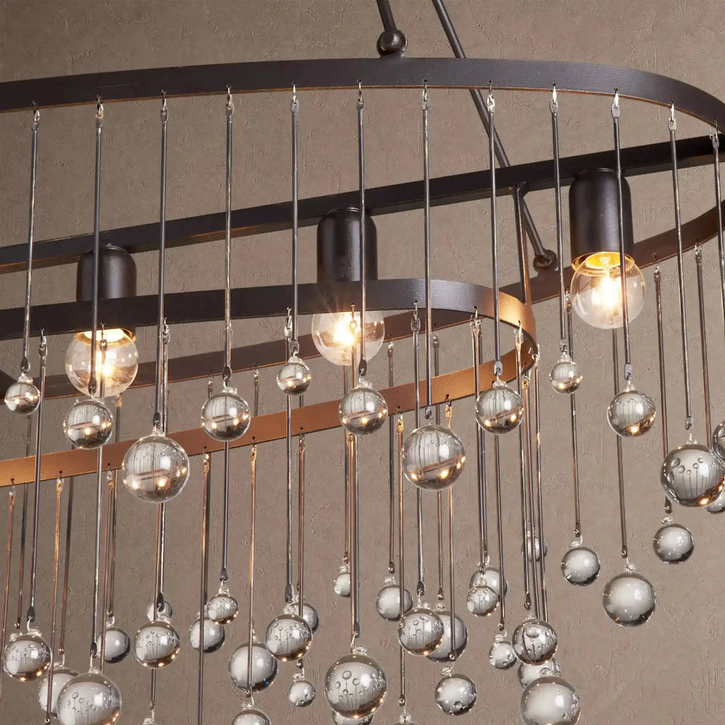 Aubrey 7 Light Oval Chandelier - BlackBlushlighting