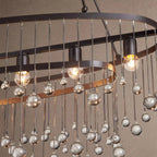 Aubrey 7 Light Oval Chandelier - BlackBlushlighting