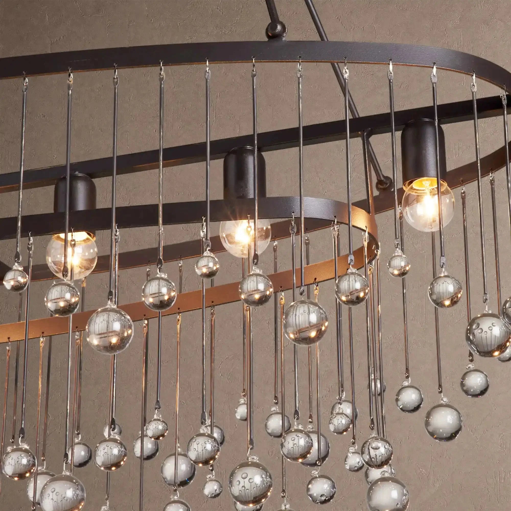Aubrey 7 Light Oval Chandelier - BlackBlushlighting