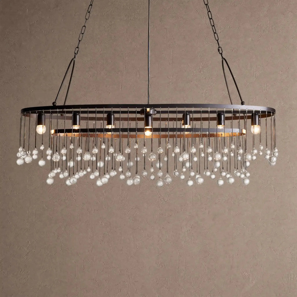 Aubrey 7 Light Oval Chandelier - BlackBlushlighting