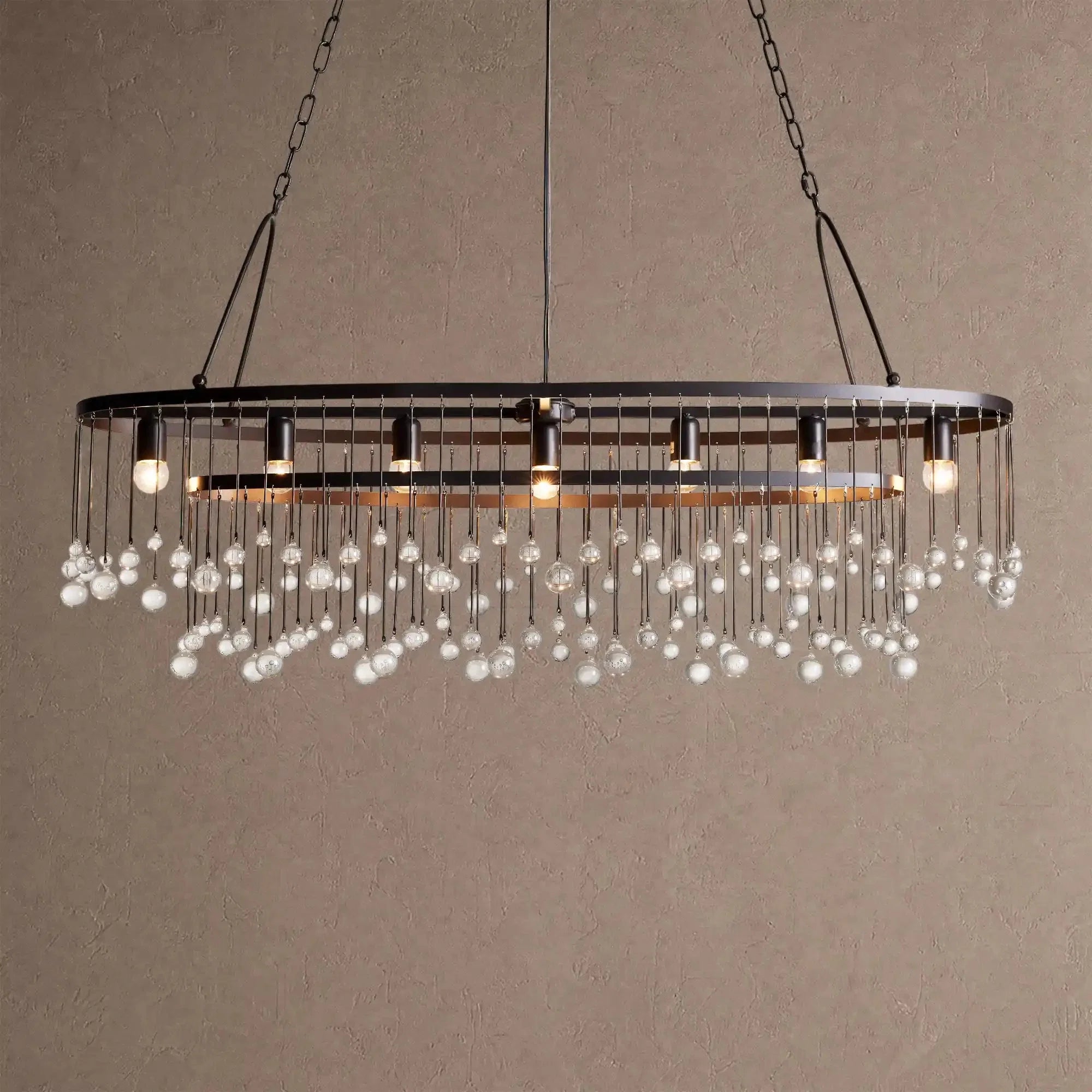 Aubrey 7 Light Oval Chandelier - BlackBlushlighting