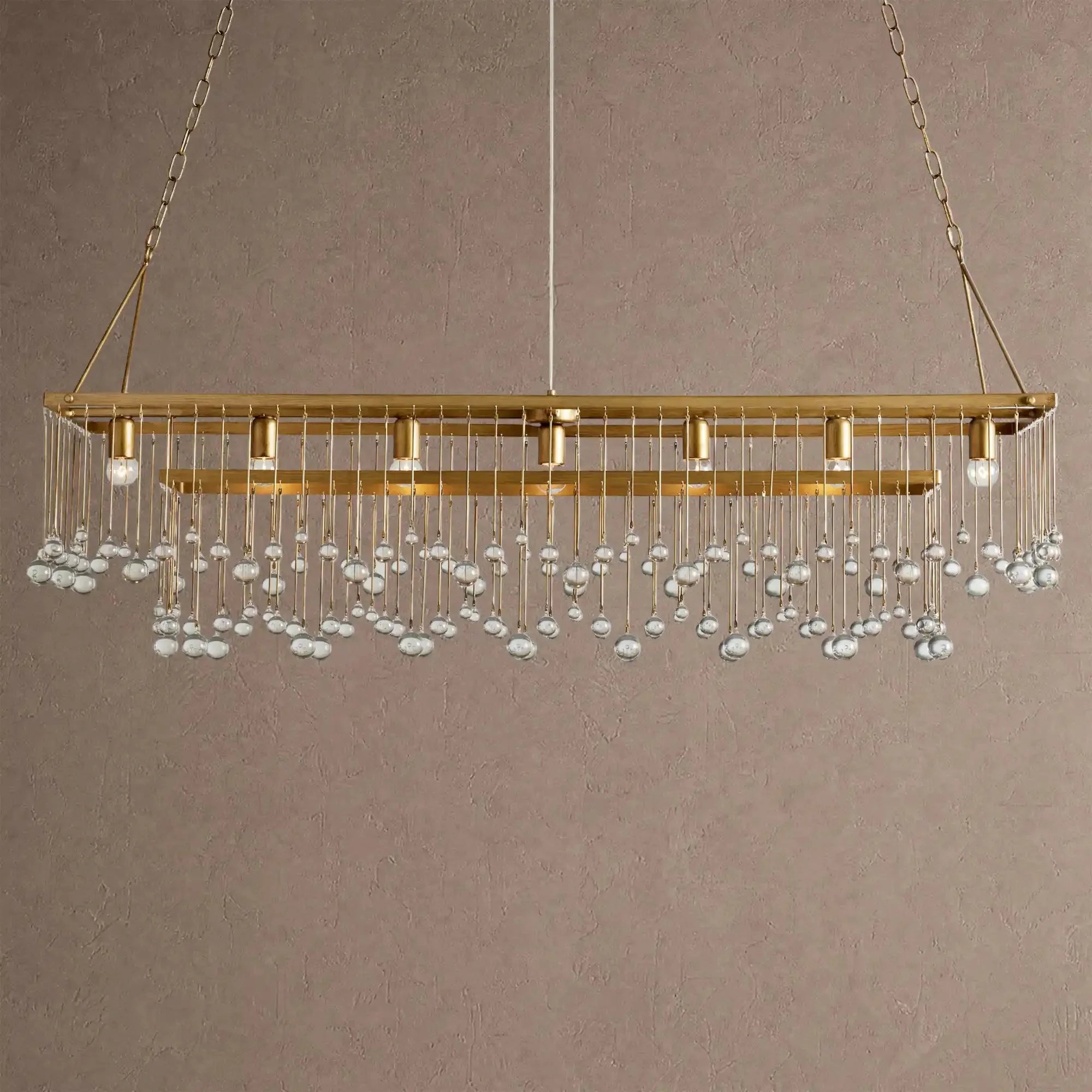 Aubrey Rectangular Chandelier 47''60'' - 60‘’BrassBlushlighting