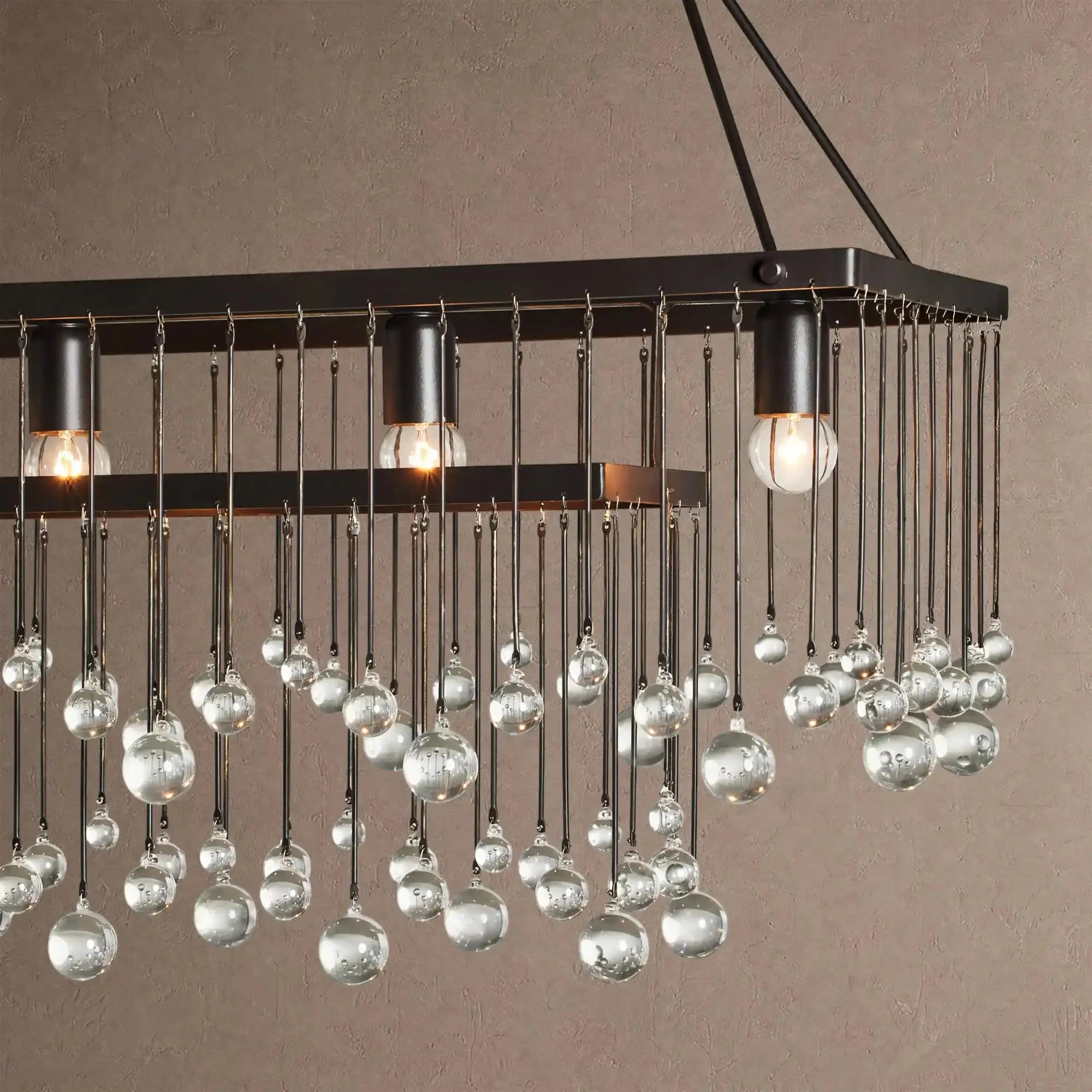 Aubrey Rectangular Chandelier 47''60'' - 47‘’SilverBlushlighting