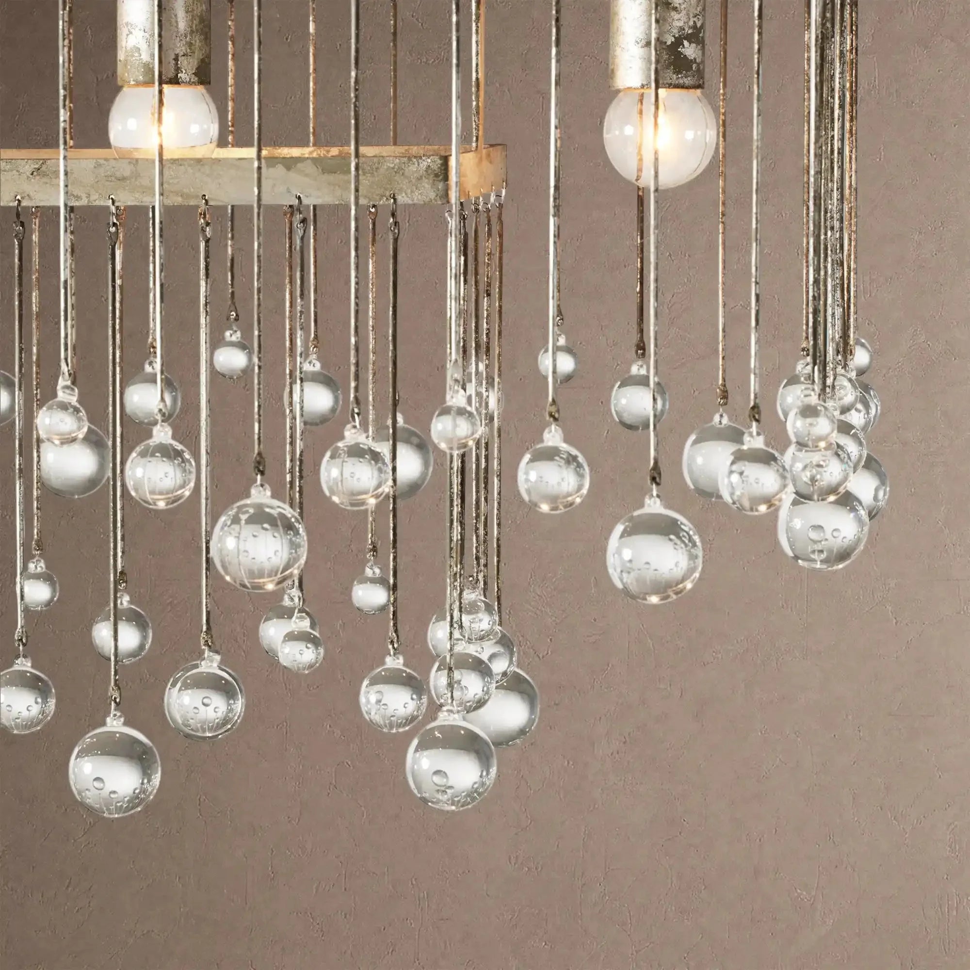 Aubrey Rectangular Chandelier 47''60'' - 47‘’SilverBlushlighting