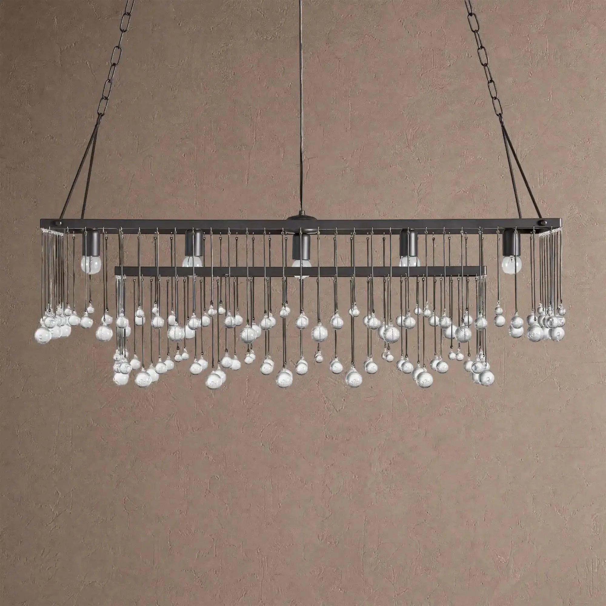 Aubrey Rectangular Chandelier 47''60'' - 60‘’BrassBlushlighting