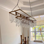 Aubrey Rectangular Chandelier 47''60'' - 47‘’BrassBlushlighting