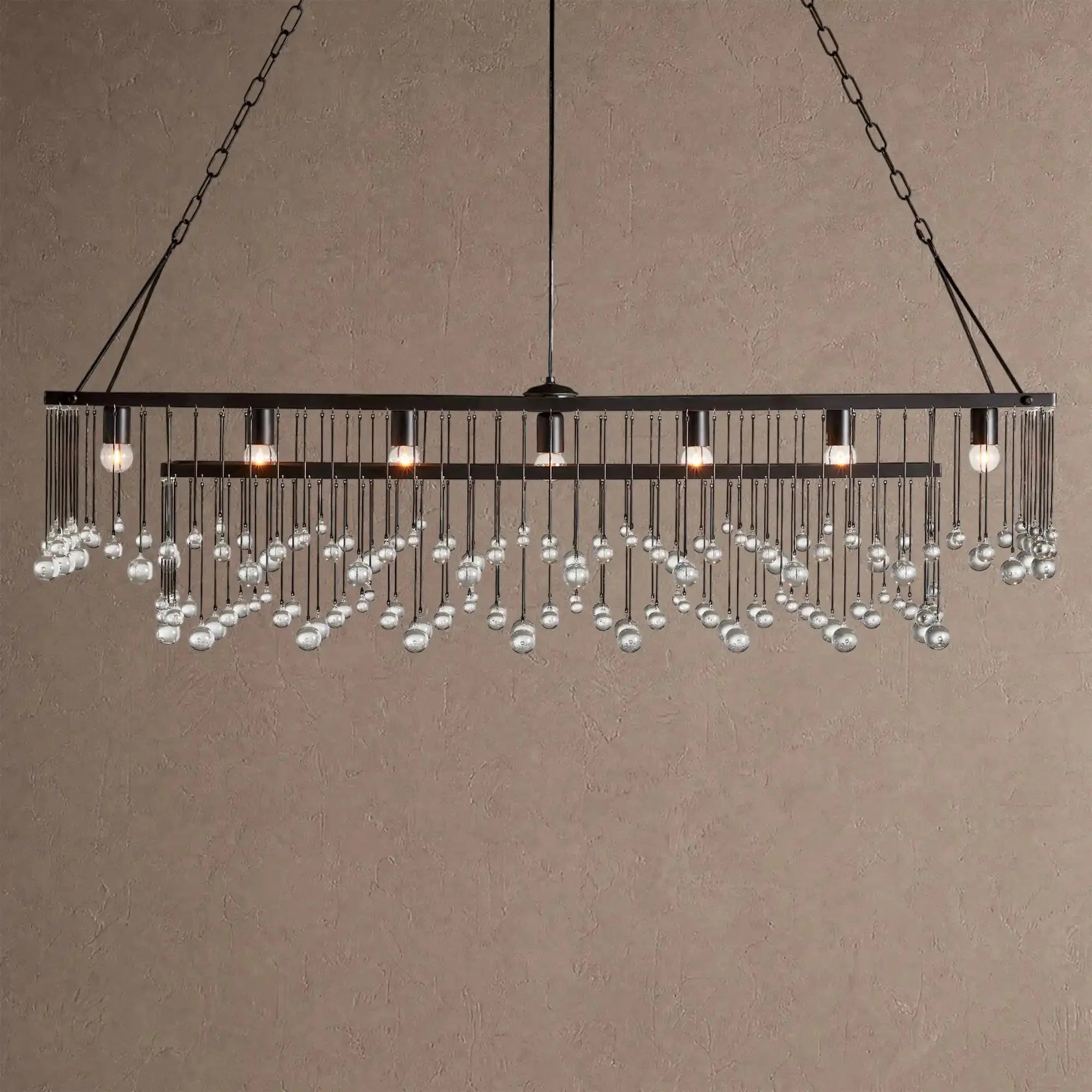 Aubrey Rectangular Chandelier 47''60'' - 60‘’BronzeBlushlighting