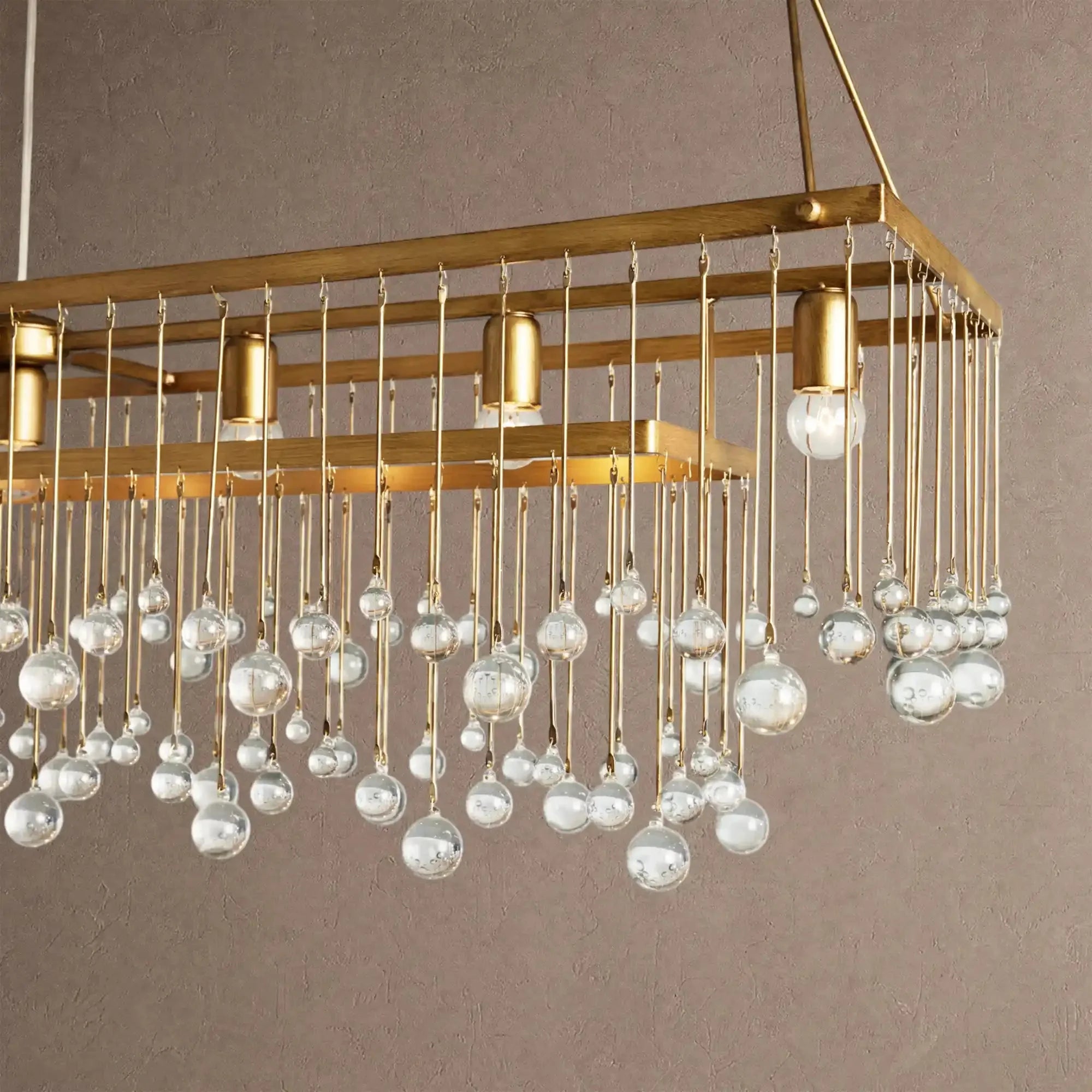 Aubrey Rectangular Chandelier 47''60'' - 47‘’SilverBlushlighting