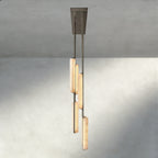 Audubon Alabaster Linear Chandelier 54"-Manorlights