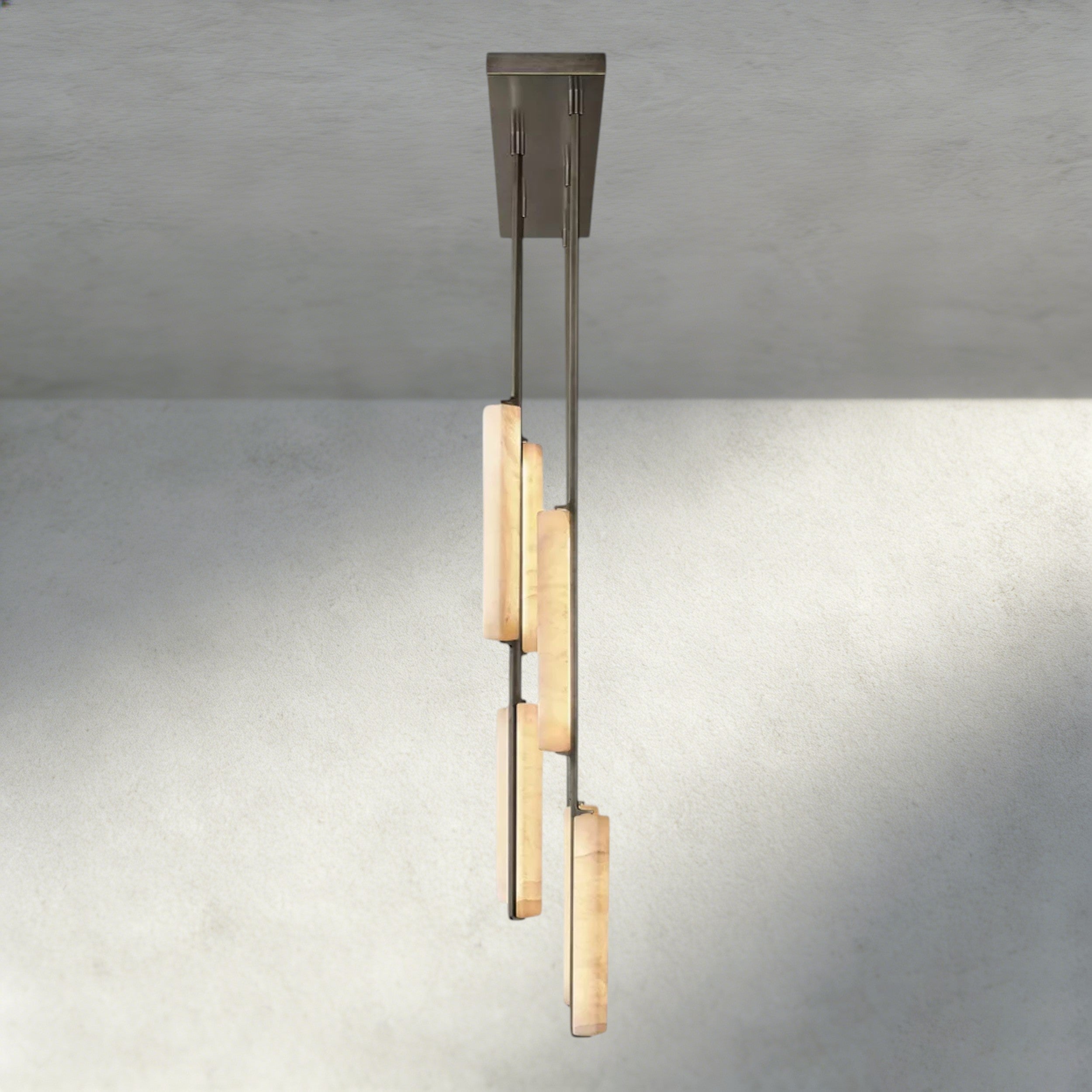 Audubon Alabaster Linear Chandelier 54"-Manorlights