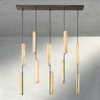 Audubon Alabaster Linear Chandelier 54"-Manorlights