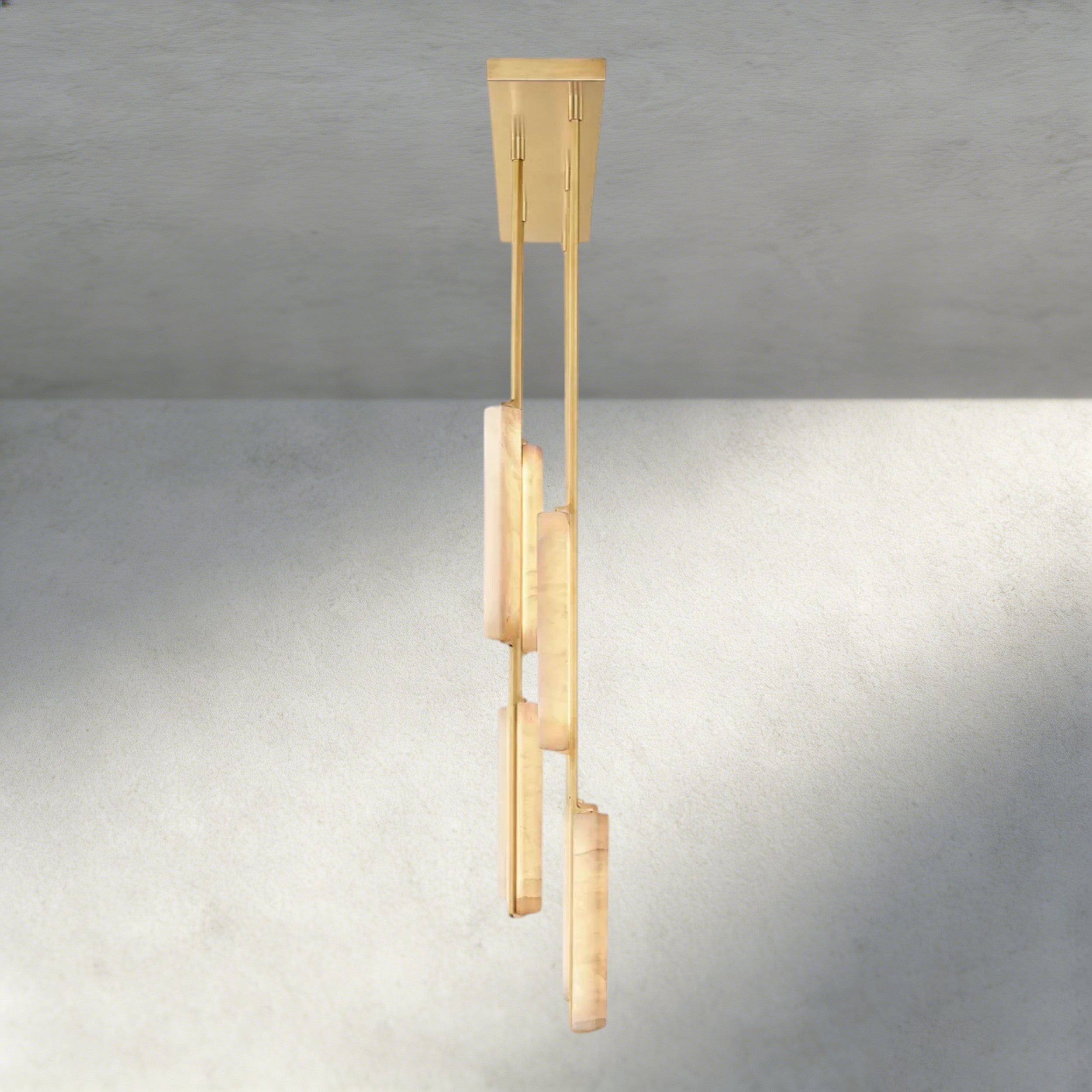 Audubon Alabaster Linear Chandelier 54"-Manorlights