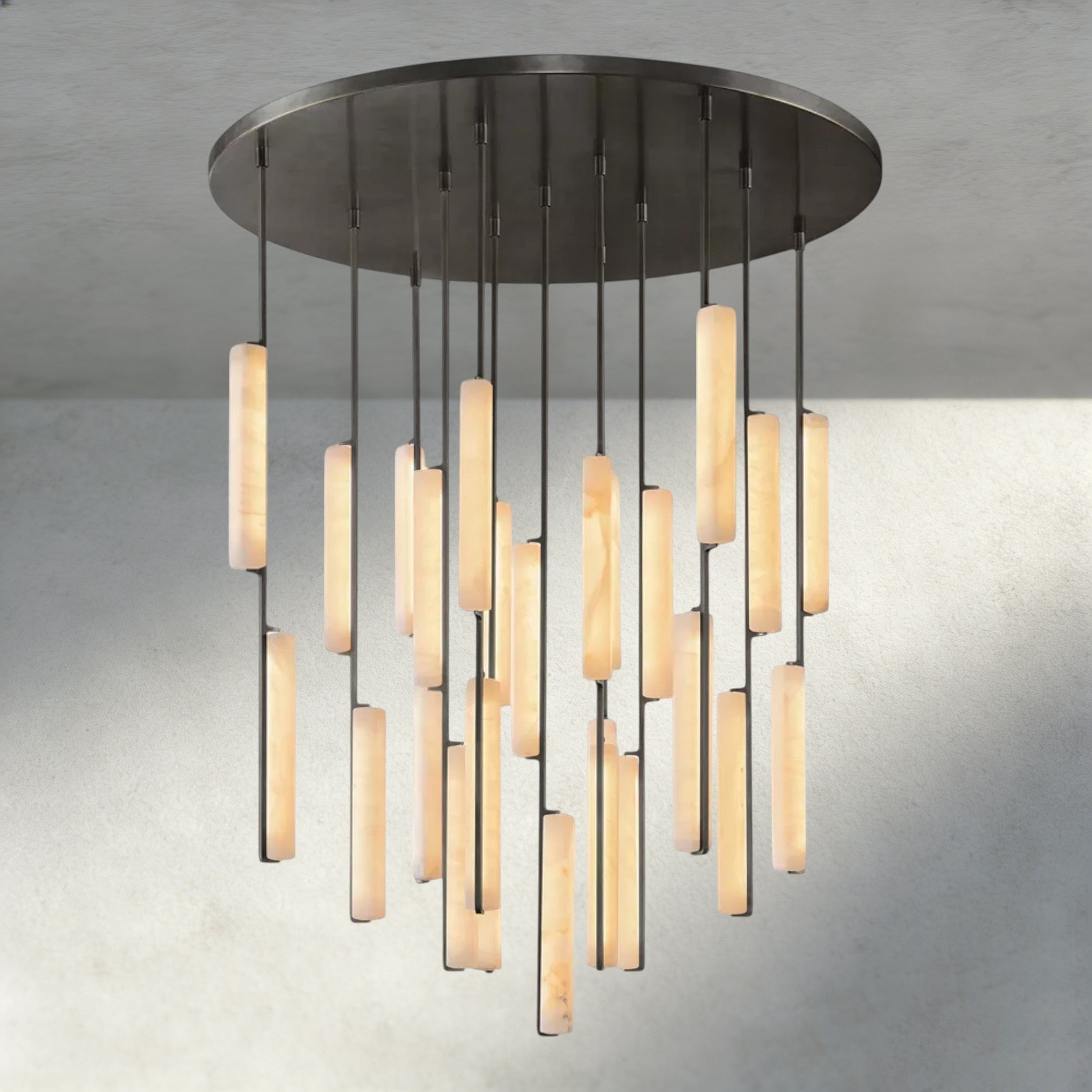 Audubon Alabaster Round Chandelier 24", 40", 56"-Manorlights