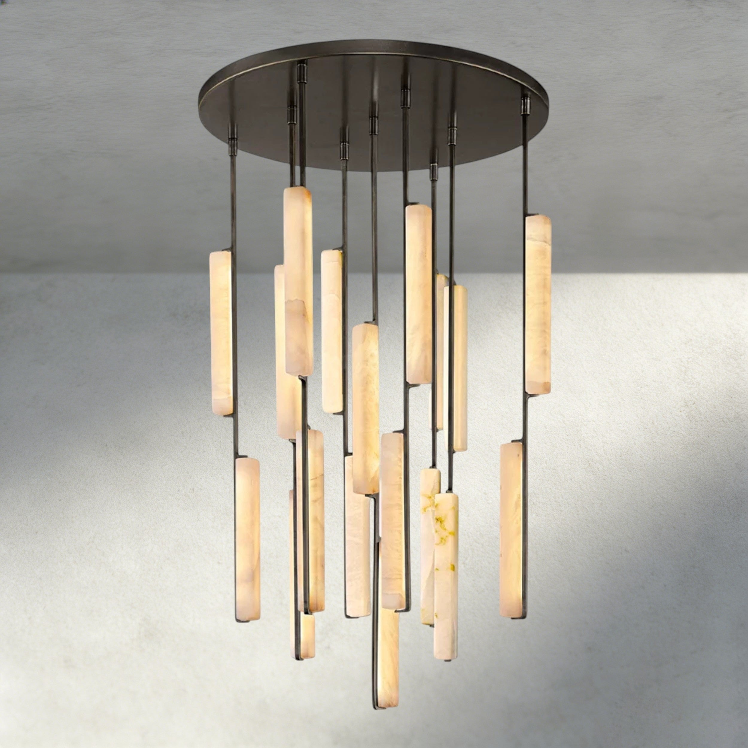 Audubon Alabaster Round Chandelier 24", 40", 56"-Manorlights