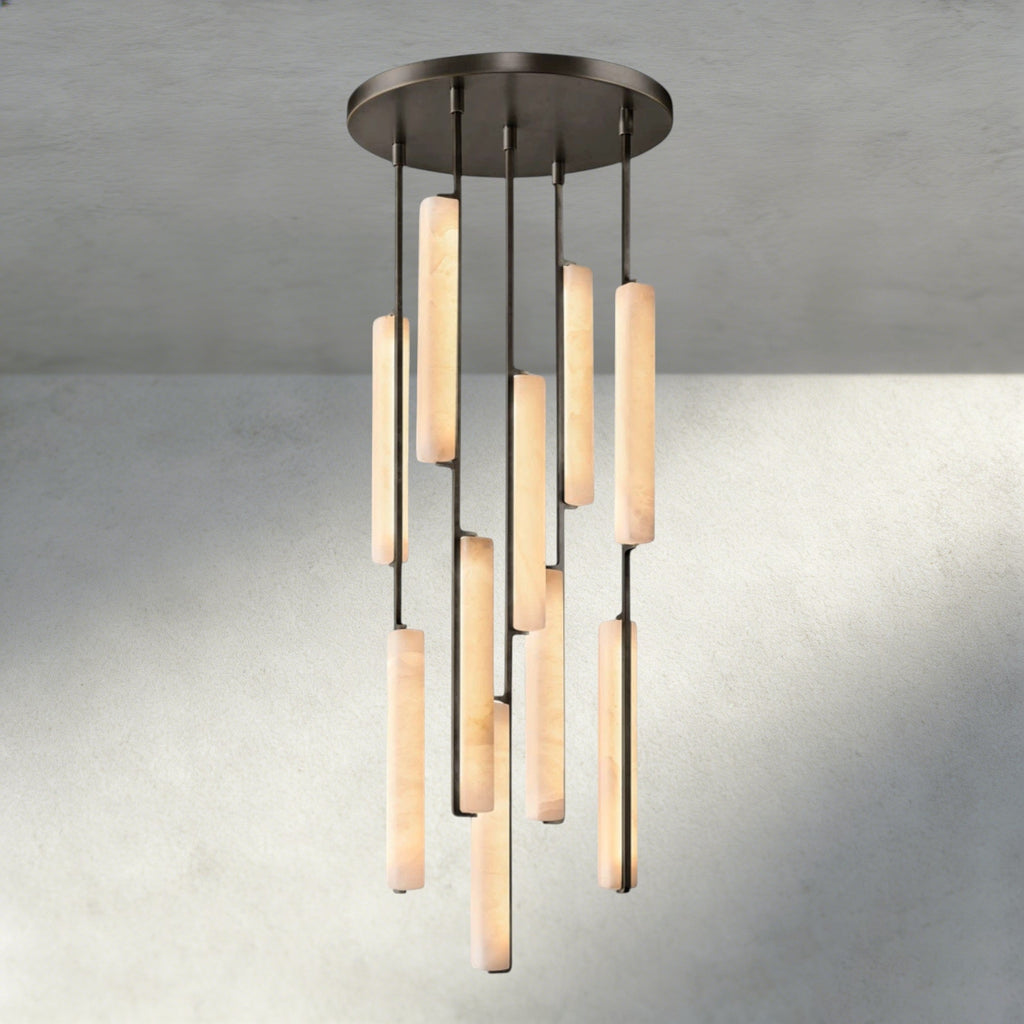 Audubon Alabaster Round Chandelier 24", 40", 56"-Manorlights