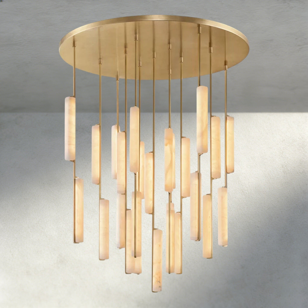 Audubon Alabaster Round Chandelier 24", 40", 56"-Manorlights