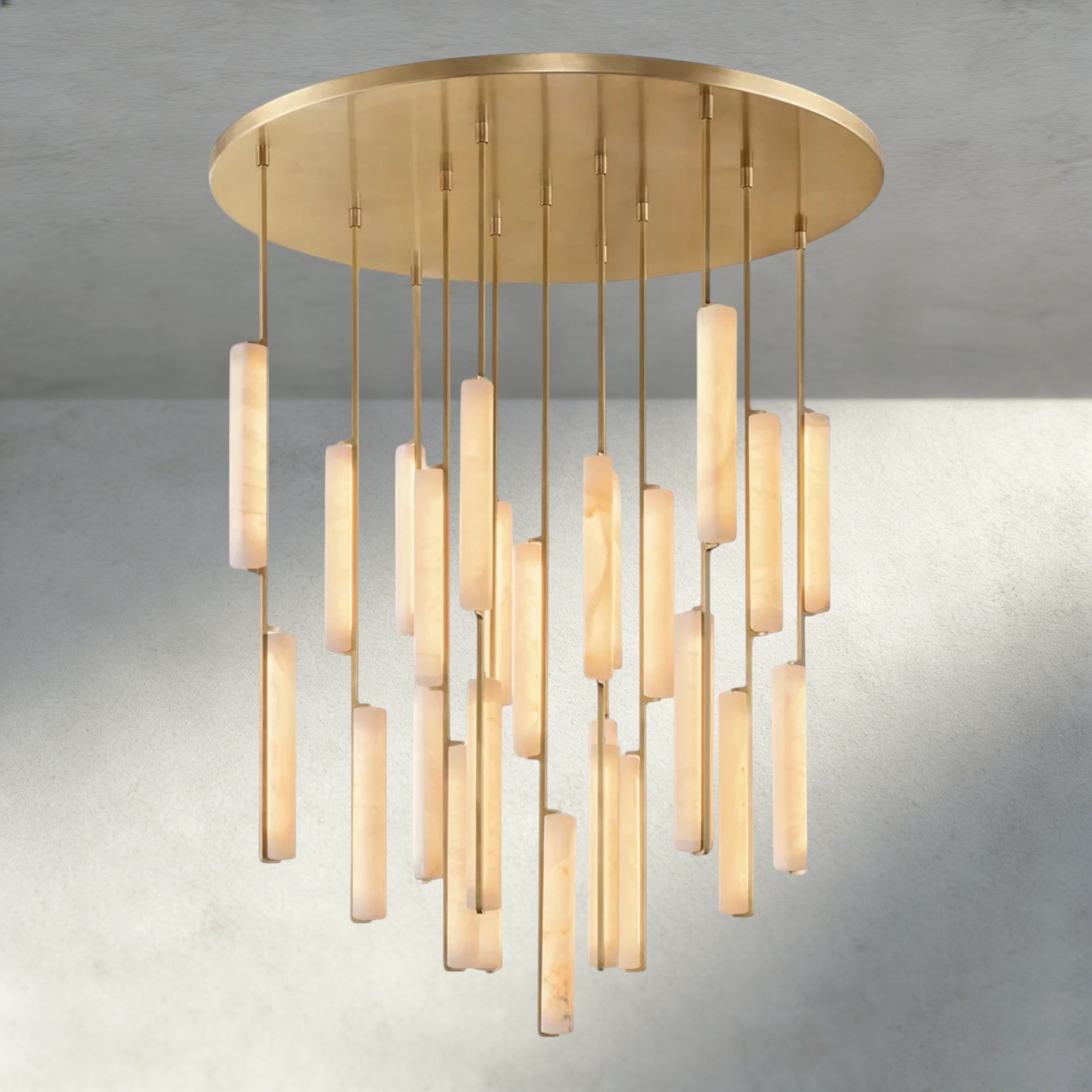 Audubon Alabaster Round Chandelier 24", 40", 56"-Manorlights