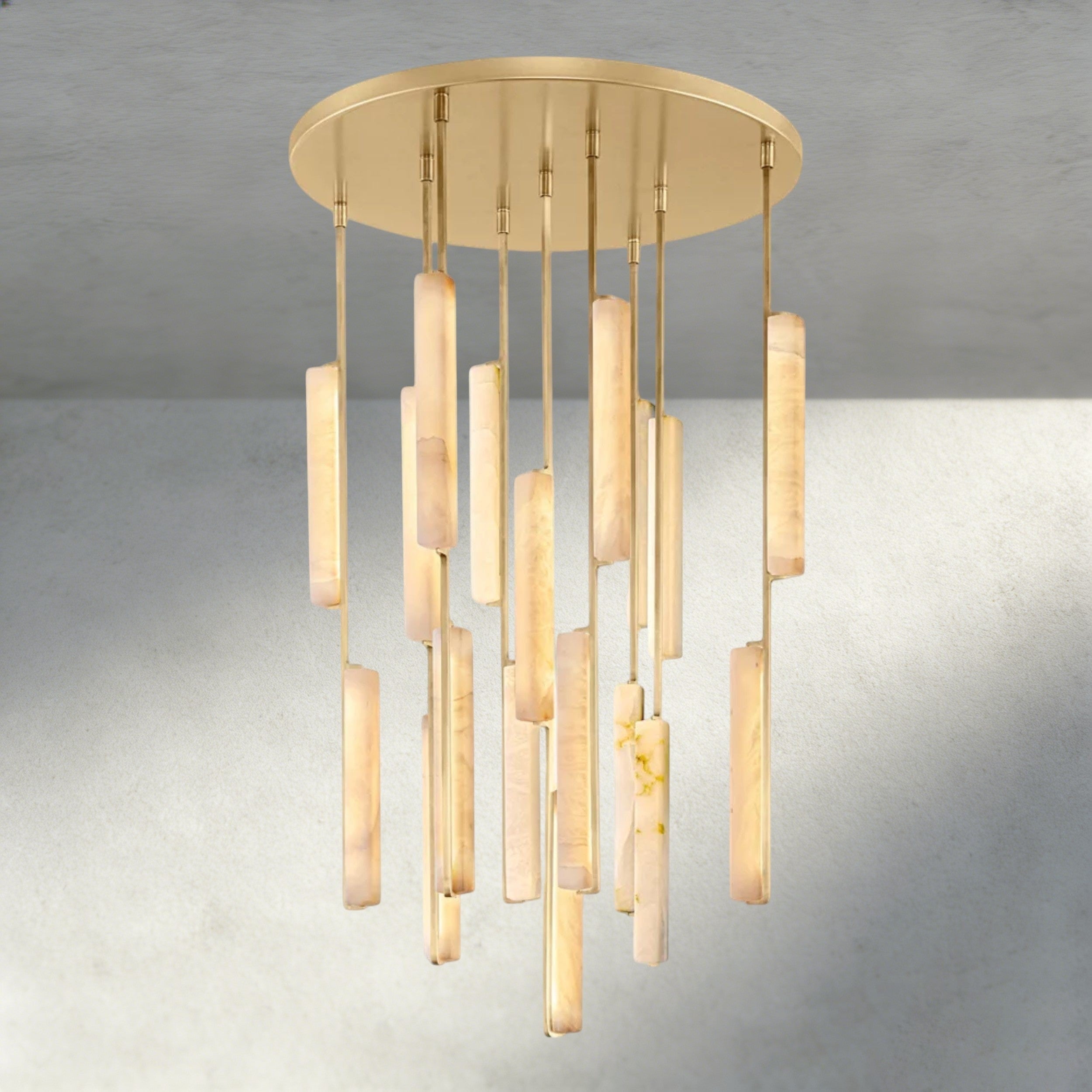 Audubon Alabaster Round Chandelier 24", 40", 56"-Manorlights