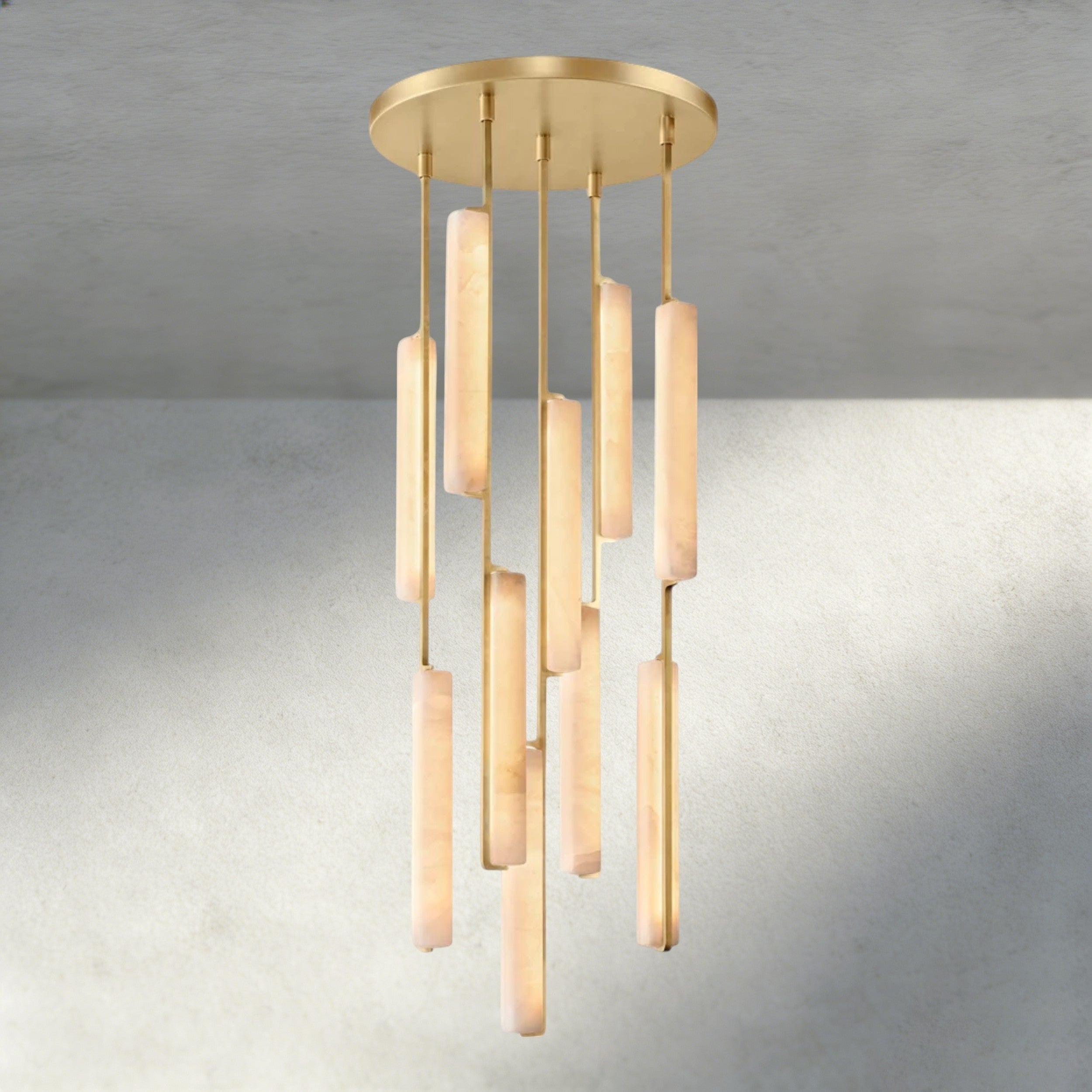 Audubon Alabaster Round Chandelier 24", 40", 56"-Manorlights