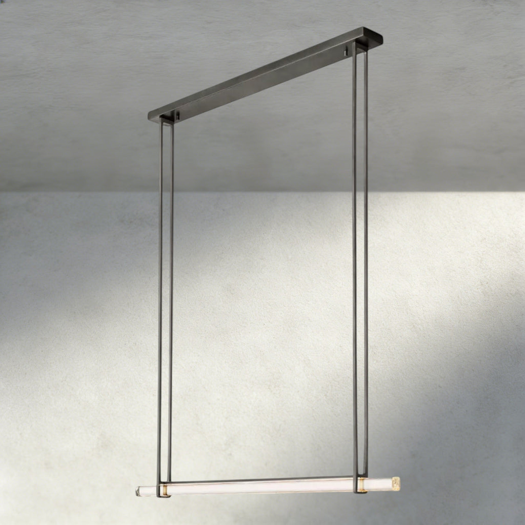 Audubon Crystal Linear Single Bar Chandelier-Manorlights