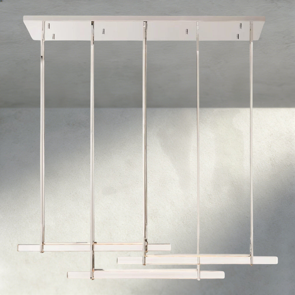 Audubon Crystal Triple Bar Linear Chandelier 60", 72"-Manorlights
