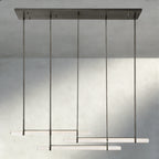 Audubon Crystal Triple Bar Linear Chandelier 60", 72"-Manorlights
