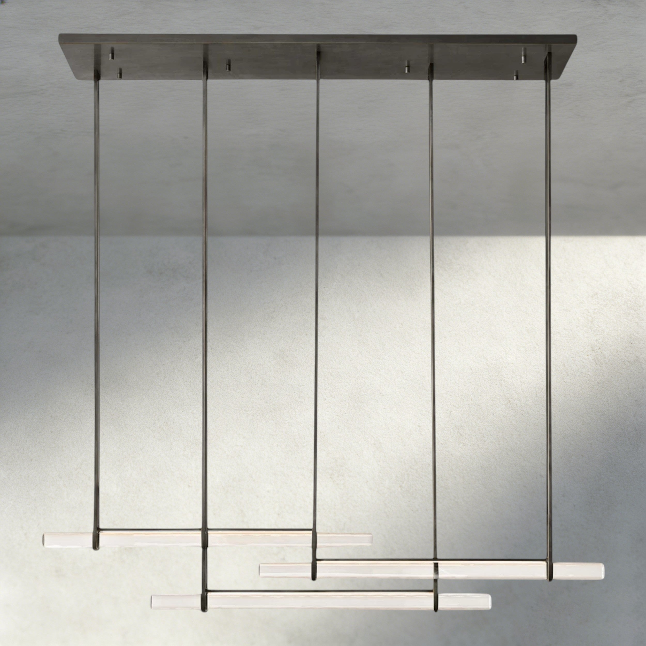 Audubon Crystal Triple Bar Linear Chandelier 60", 72"-Manorlights