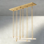 Audubon Crystal Triple Bar Linear Chandelier 60", 72"-Manorlights