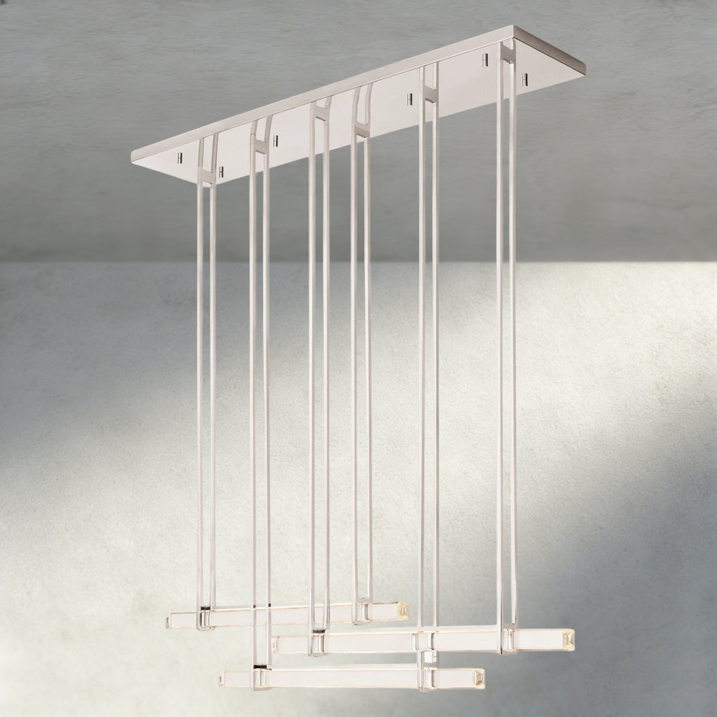 Audubon Crystal Triple Bar Linear Chandelier 60", 72"-Manorlights