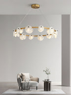 Austen Alabaster Chandelier - 6 heads D 60cm x H 15cm / ∅ 23.6″ x H 5.9″Brass＆WhiteManorlights