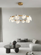 Austen Alabaster Chandelier - 6 heads D 60cm x H 15cm / ∅ 23.6″ x H 5.9″Brass＆WhiteManorlights