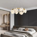 Austen Alabaster Chandelier - 6 heads D 60cm x H 15cm / ∅ 23.6″ x H 5.9″Brass＆WhiteManorlights