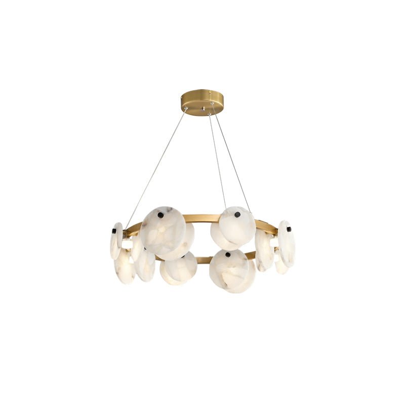 Austen Alabaster Chandelier - 6 heads D 60cm x H 15cm / ∅ 23.6″ x H 5.9″Brass＆WhiteManorlights