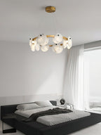 Austen Alabaster Chandelier - 6 heads D 60cm x H 15cm / ∅ 23.6″ x H 5.9″Brass＆WhiteManorlights