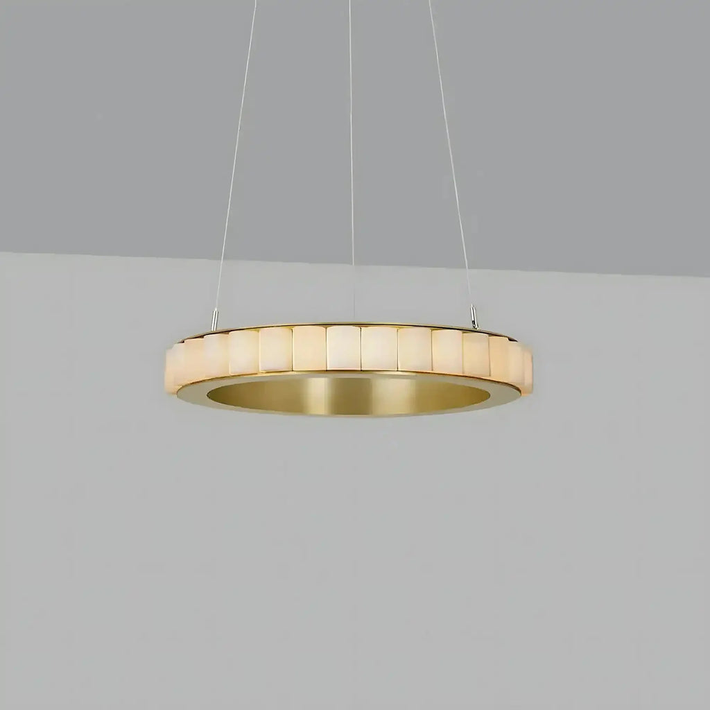 Avalon Alabaster Round Chandelier - 31.5″Dia x 59″HBlackWarm White-Manorlights