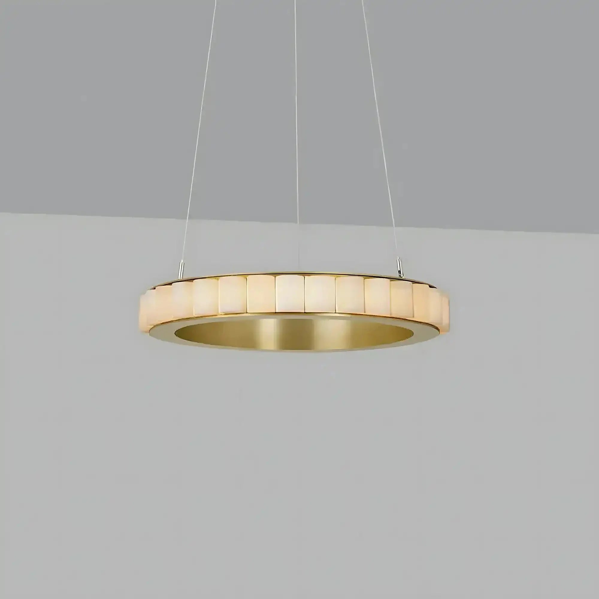 Avalon Alabaster Round Chandelier - 31.5″Dia x 59″HBlackWarm White-Manorlights