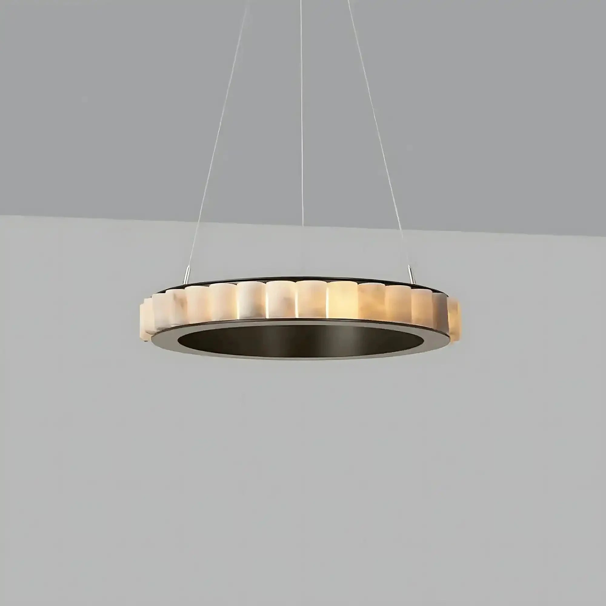 Avalon Alabaster Round Chandelier - 39.4″Dia x 59″HCopperWarm White-Manorlights