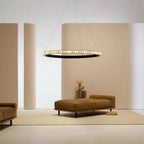 Avalon Alabaster Round Chandelier - 31.5″Dia x 59″HCopperWarm White-Manorlights