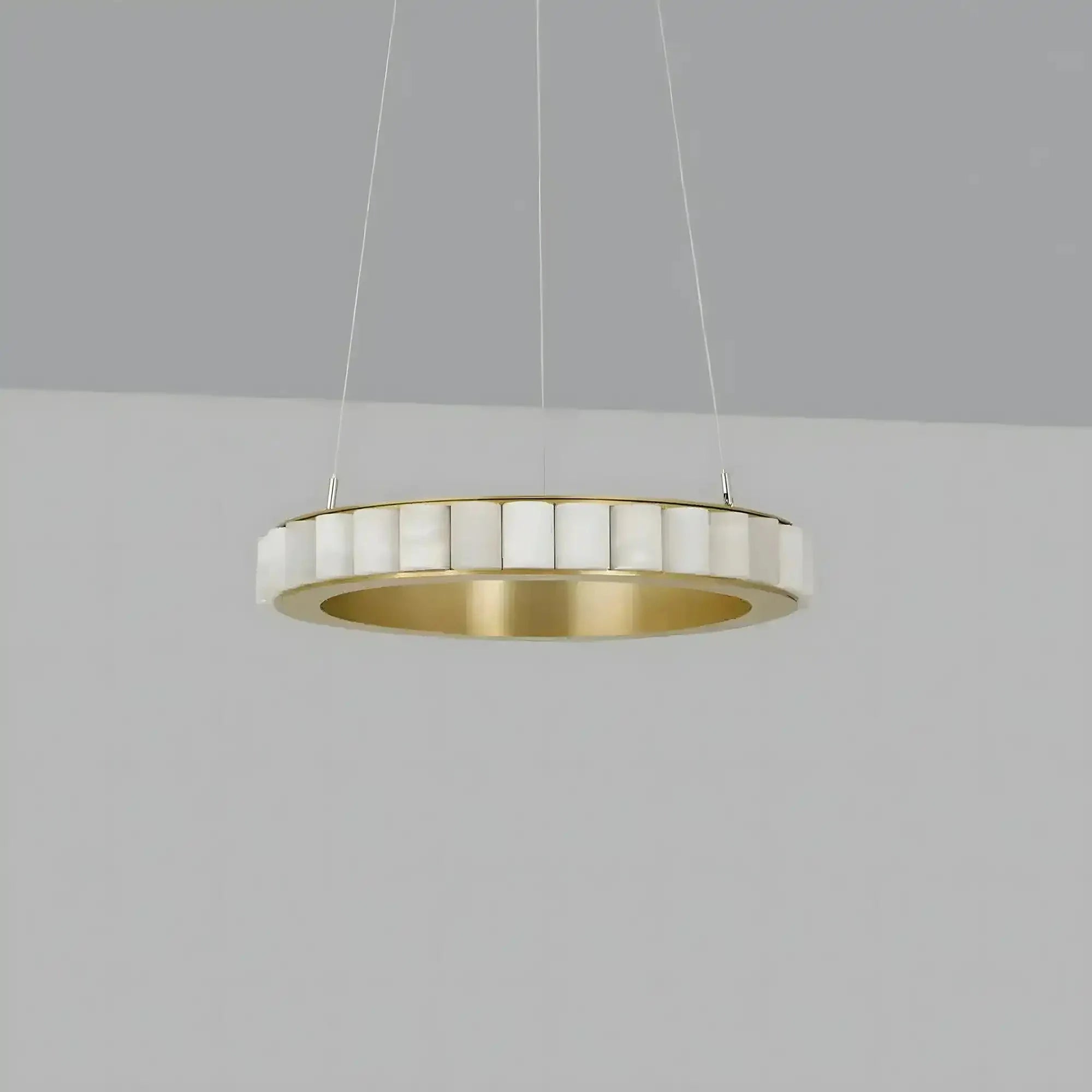 Avalon Alabaster Round Chandelier - 31.5″Dia x 59″HBlackWarm White-Manorlights