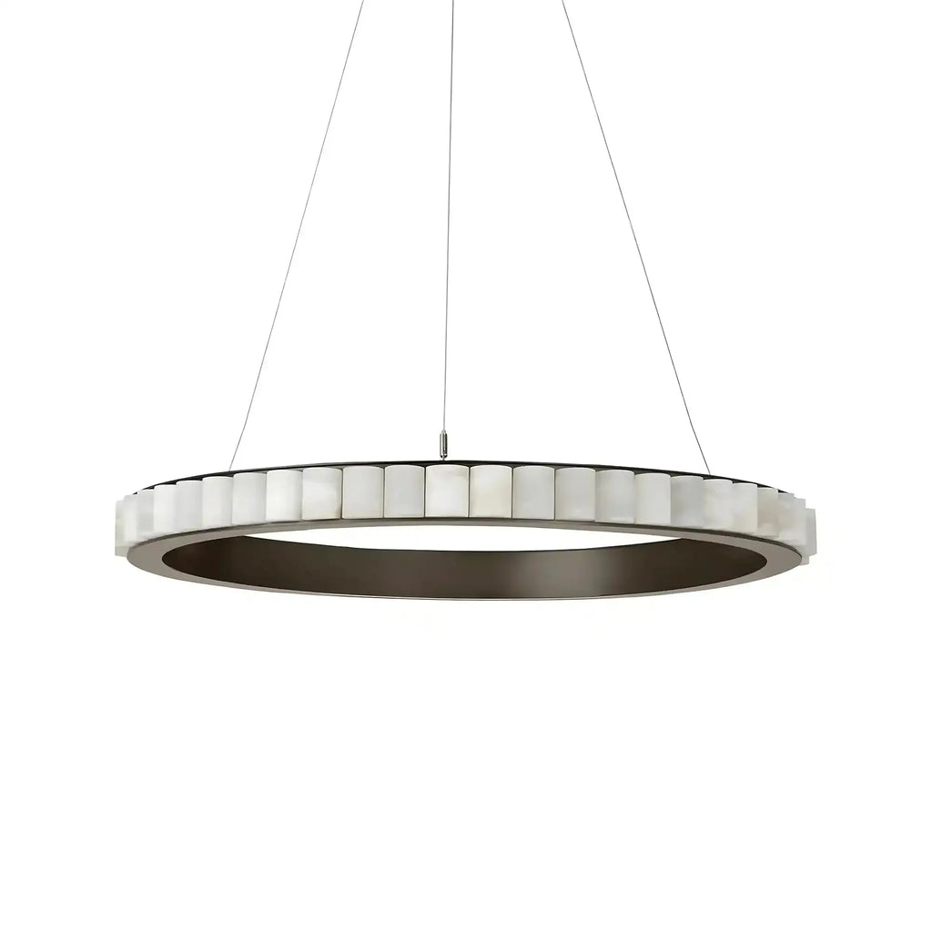 Avalon Alabaster Round Chandelier - 39.4″Dia x 59″HCopperWarm White-Manorlights