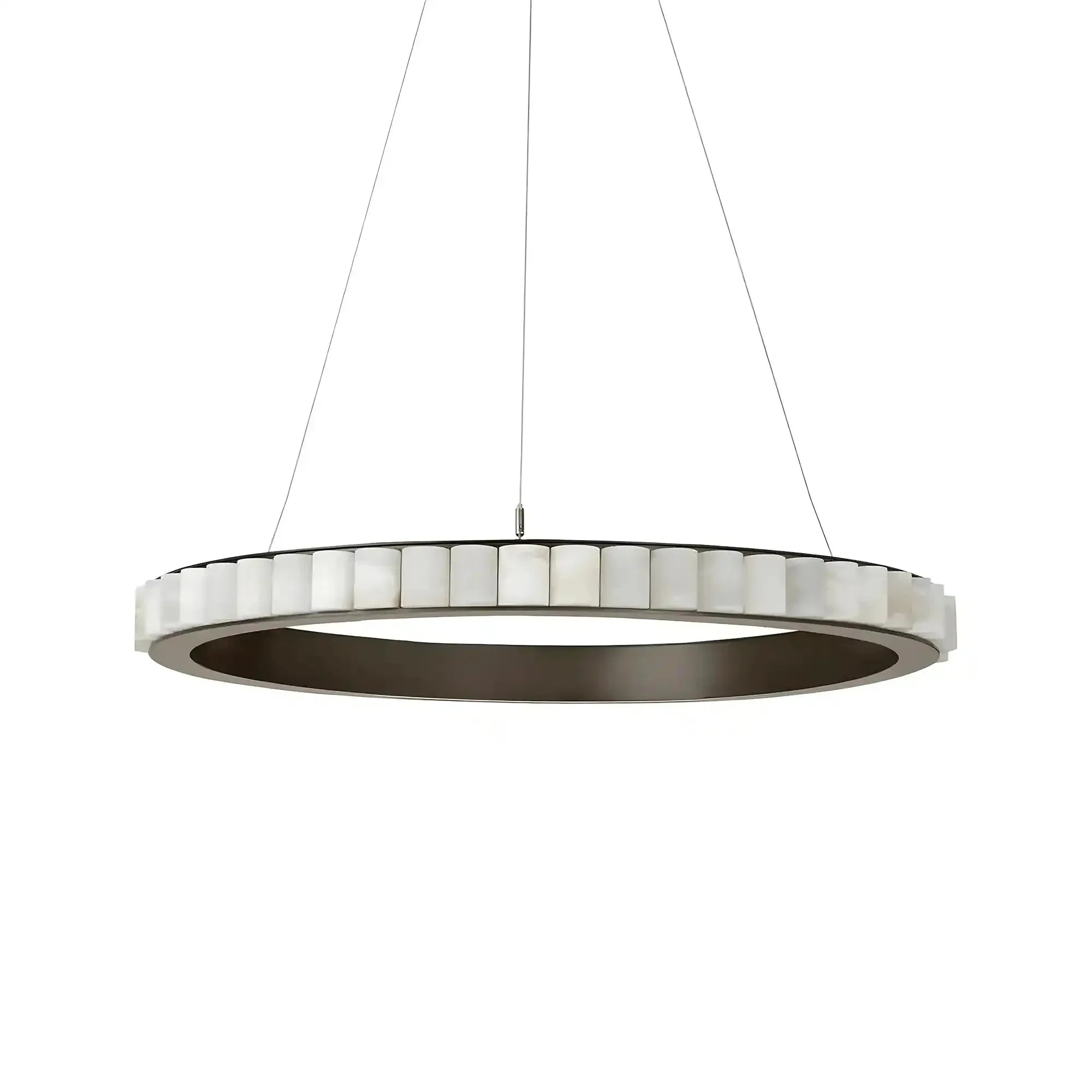 Avalon Alabaster Round Chandelier - 39.4″Dia x 59″HCopperWarm White-Manorlights