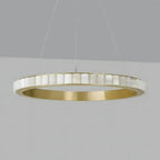 Avalon Alabaster Round Chandelier - 23.6″Dia x 59″HBlackWarm White-Manorlights