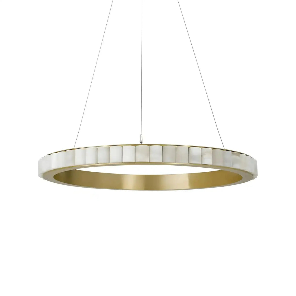 Avalon Alabaster Round Chandelier - 15.7″Dia x 59″HCopperWarm White-Manorlights
