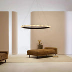 Avalon Alabaster Round Chandelier - 39.4″Dia x 59″HCopperWarm White-Manorlights
